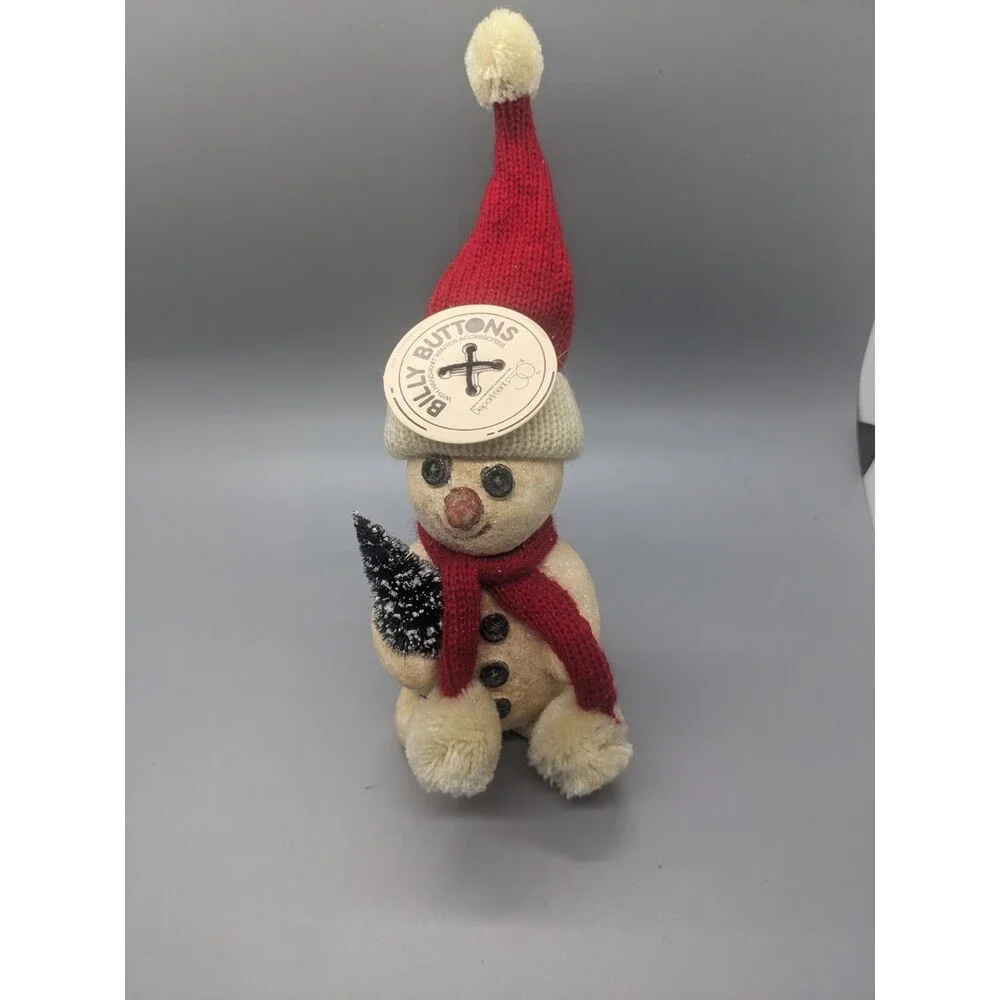 Dept 56 Christmas Ornament Billy Buttons Snowman Ornament Vintage Scarf Tree Hat